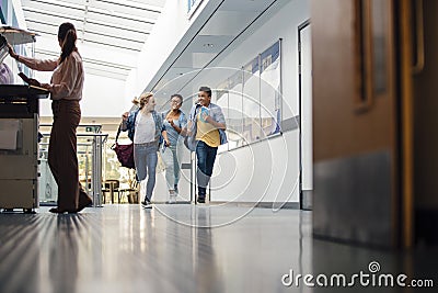 Running Down The Halls Stock Photo