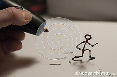 Running figure made by 3D pen Stock Photo