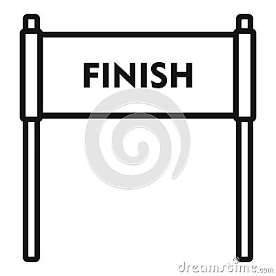 Running finish banner icon, outline style Vector Illustration