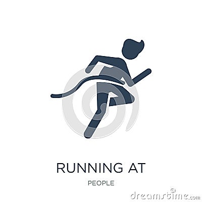 running at finish line icon in trendy design style. running at finish line icon isolated on white background. running at finish Vector Illustration