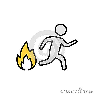 Running fire Vector Illustration