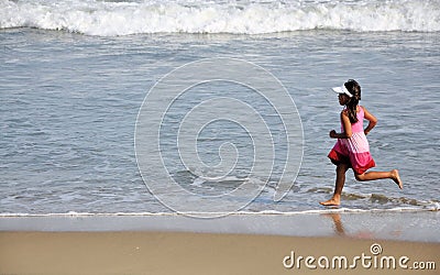 Running girl Stock Photo