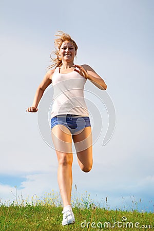 Running girl Stock Photo