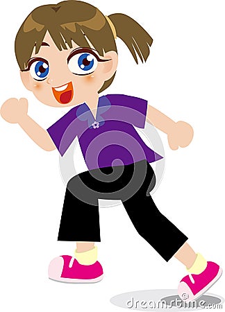 Running girl Vector Illustration