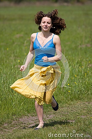 Running girl Stock Photo