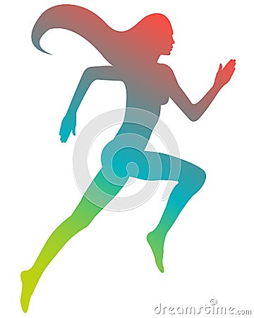 Running girl Vector Illustration