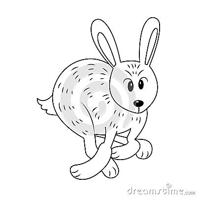 Running Hare Vector Illustration