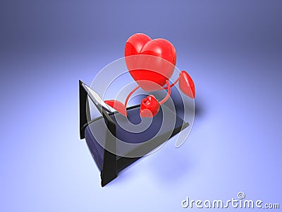 Running heart Stock Photo