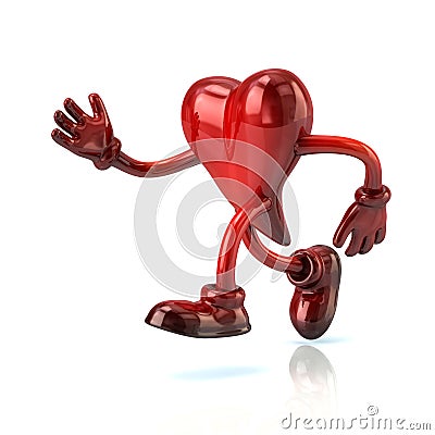 Running heart Cartoon Illustration