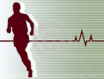 Running Heartbeat Vector Illustration