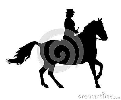 Dressage horse silhouette ~ Vector Illustration