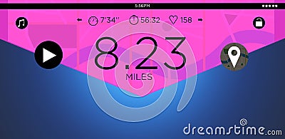 Running interface with data informations isolated on a backgroun Stock Photo