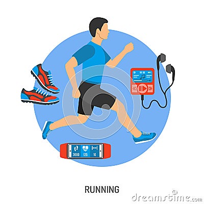 Running and Jogging Concept Vector Illustration