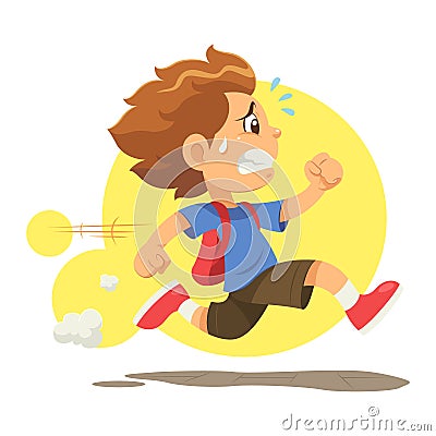 Running Late To School Vector Illustration