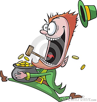 Running Leprechaun Vector Illustration