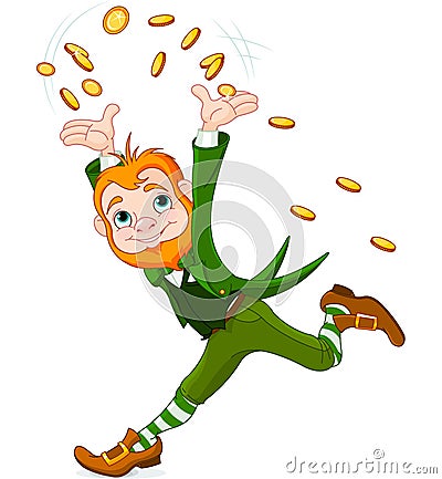 Running Leprechaun Vector Illustration