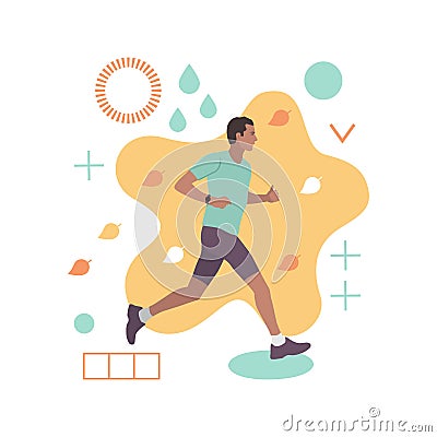 Running man. Autumn fashion abstract vector composition Vector Illustration