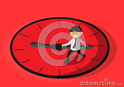 Running man on clock vector Vector Illustration