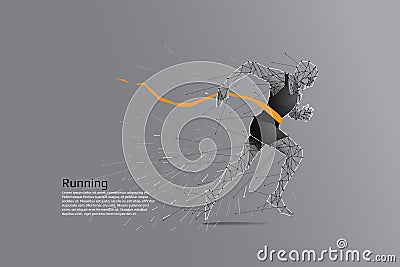 Running man. Motion art line dot concept Vector Illustration