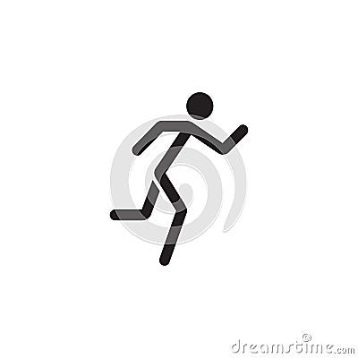 Running man solid icon, fast and fitness sport Vector Illustration