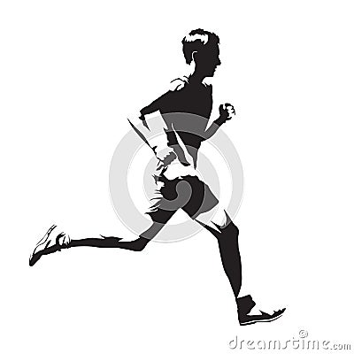 Running man vector sketch, abstract silhouette Vector Illustration