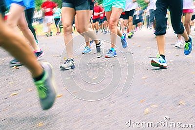 Running Marathon - Close up of legs running Editorial Stock Photo