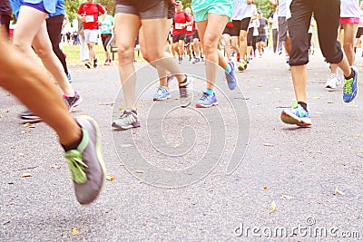 Running Marathon Editorial Stock Photo
