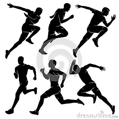 Running men. Sport. Vector illustration. Marathon runners Vector Illustration