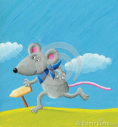 Running mouse Cartoon Illustration