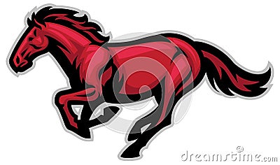 Running mustang horse Vector Illustration