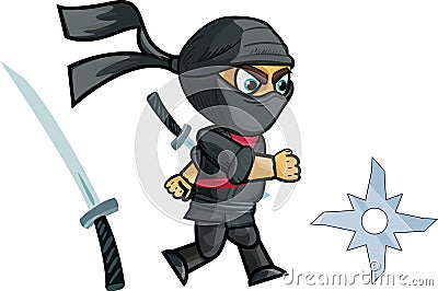 Running Ninja Game Sprite.vector illustration Vector Illustration