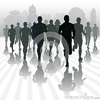 Running people Vector Illustration