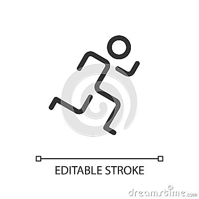 Running pixel perfect linear ui icon Vector Illustration