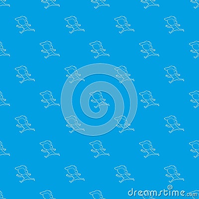 Running player pattern vector seamless blue Vector Illustration