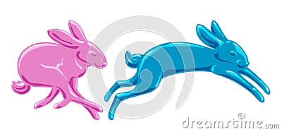 Running rabbit Vector Illustration