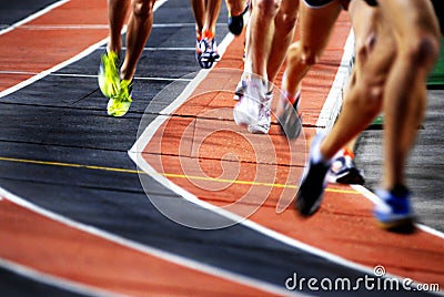Running a Race on a Track Sports Competition Stock Photo