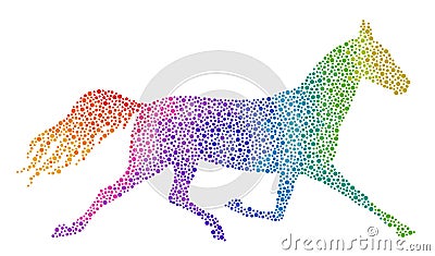 Running rainbow horse Vector Illustration