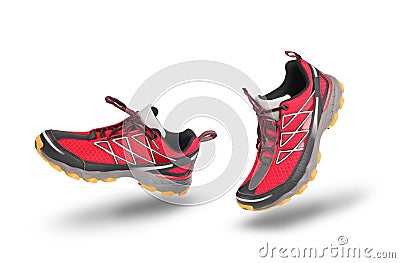 Running red sport shoes Stock Photo