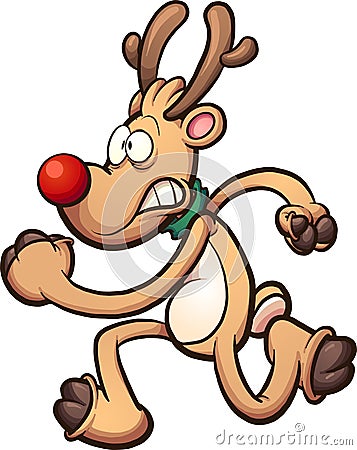 Running reindeer Vector Illustration