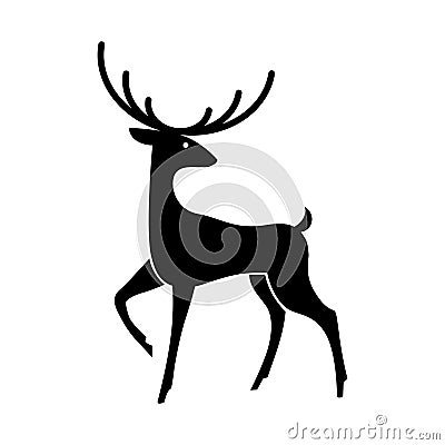 Running reindeer for Santa sleigh Vector Illustration