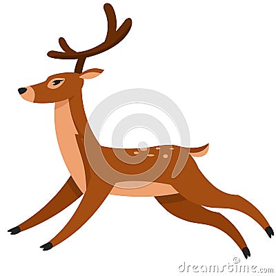 Running reindeer side view Stock Photo