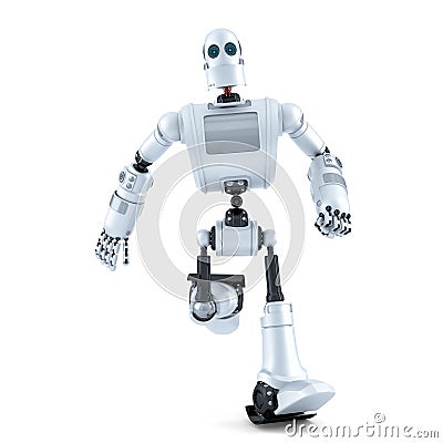 Running robot. . Contains clipping path Stock Photo