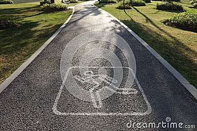 Running route sign Stock Photo