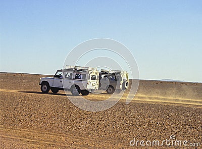 Running in Sahara Stock Photo