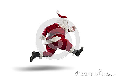 Running Santa Claus Stock Photo