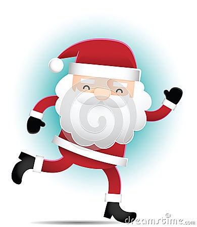 Running Santa Vector Illustration