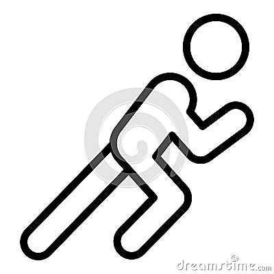 Running self defense icon outline vector. Martial man Stock Photo