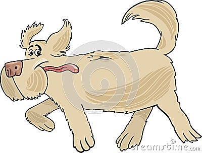 Running sheepdog dog cartoon illustration Vector Illustration