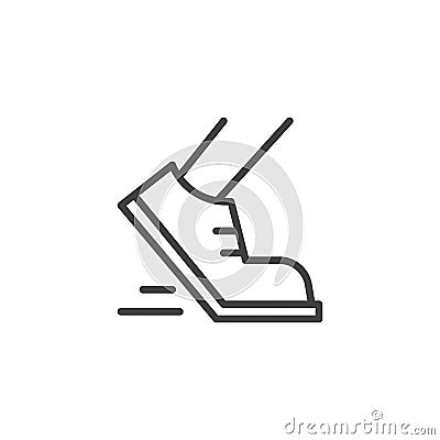 Running shoes outline icon Vector Illustration