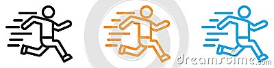 running Speed vector logo set collection for web app ui Vector Illustration
